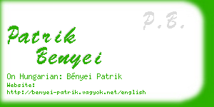 patrik benyei business card